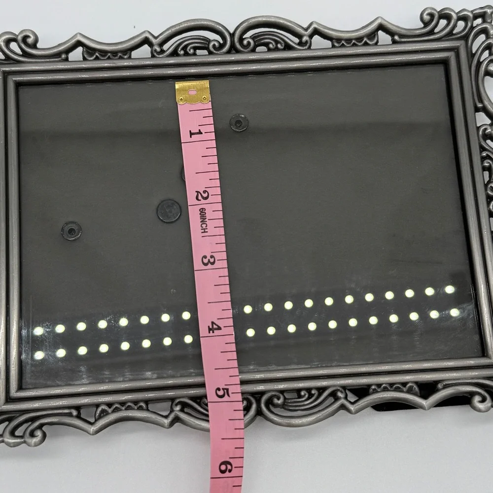 Vintage Malden Silvertone Metal Scrollwork Filigree 5x7 Photo Picture Frame